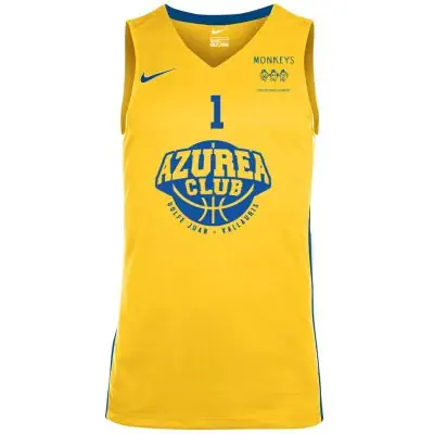 Maillot de match Nike Azurea Basket Club Jaune pour enfant