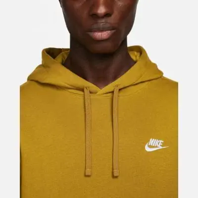 Felpa con cappuccio Nike Sportswear Club da uomo giallo senape EKINSPORT