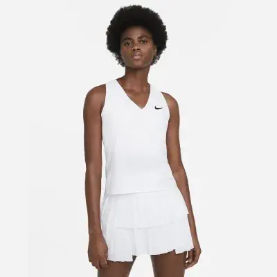 Women s NikeCourt White tennis tank top EKINSPORT