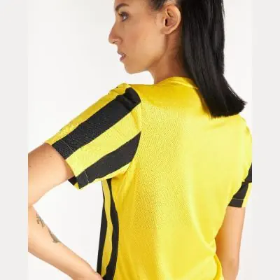 Maglia Nike Dri FIT a righe Division IV Donna CW3816 719 Giallo e nero EKINSPORT