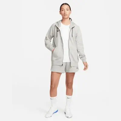 sweat zippe capuche nike team club 20 gris femme cw6955 063