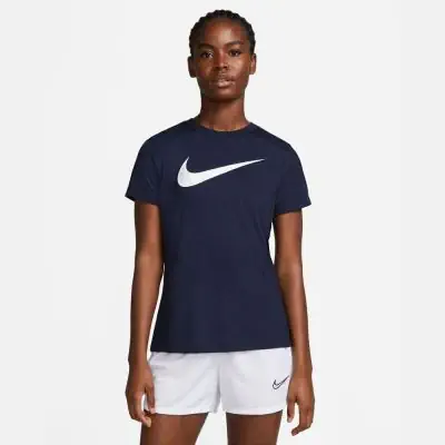 Blue nike t shirt women's clearance