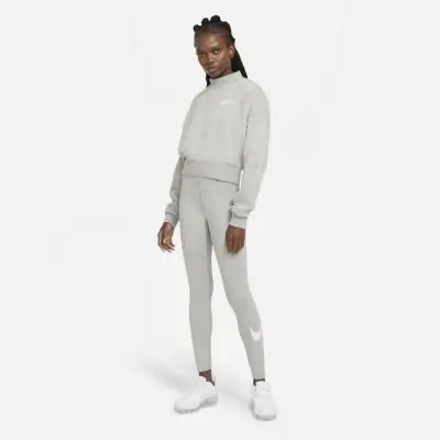 legging swoosh nike sportswear essential gris femme cz8530 063