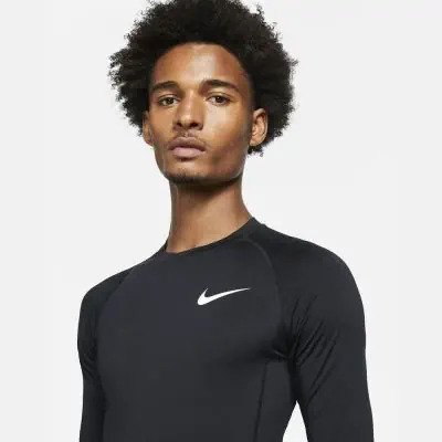 Men s Nike Pro Black Compression Jersey EKINSPORT