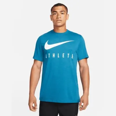 Men s Nike Dri FIT Blue Training T Shirt EKINSPORT