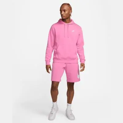 sweat a capuche nike sportswear rose et blanc homme bv2654 675