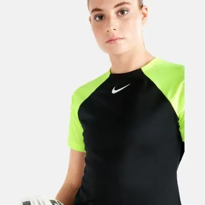 Maillot d'entrainement de football Nike Academy Pro Noir & Jaune Fluo pour Femme DH9242-010
