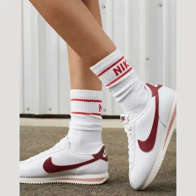 Nike cortez womens white and red shop