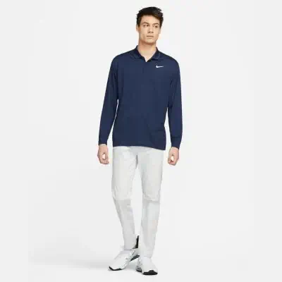 Nike Dri-Fit Victory Marineblau Langarm Polo-Shirt für Männer