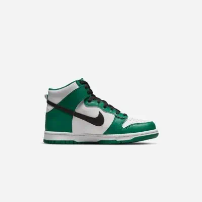 chaussures nike dunk high vert blanc noir enfant dr0527 300