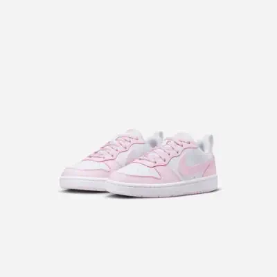 Chaussures Nike Court Borough Low Recraft Blanc Rose pour Enfant EKINSPORT
