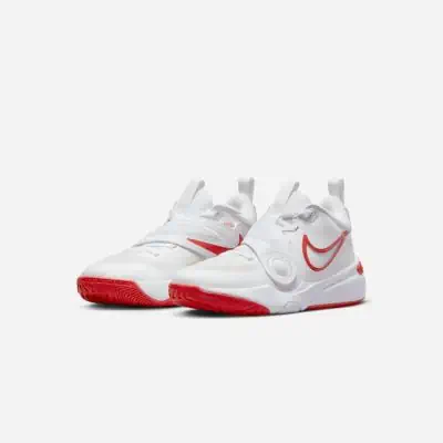 Zapatillas de baloncesto Nike Team Hustle D 11 blancas y rojas para ninos EKINSPORT