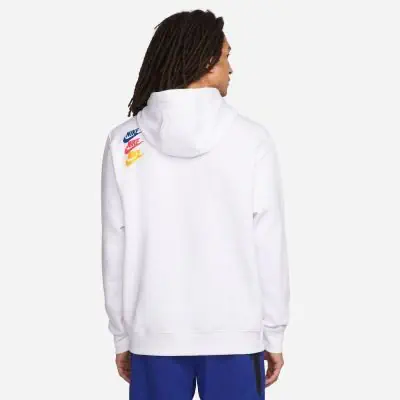 Sweat à capuche Nike Sportswear Standard Issue Fleece Blanc pour Homme DZ2513-100