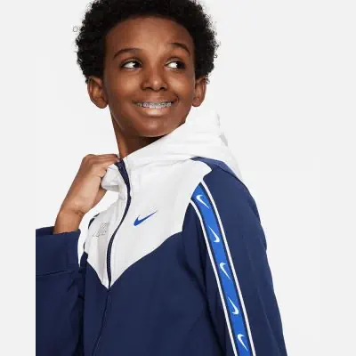 sweat a capuche zippe nike sportswear repeat enfant dz5622 410
