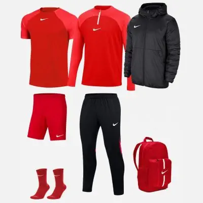Ensemble Nike enfant Pack 7 pièces Maillot Academy Pro Short Park III Chaussettes SQuad Haut 1/4 zip Academy Pro Pantalon de survêtement Academy Pro Veste doublée Team Fall Sac à dos Academy Team DH9279 BV6865 SK0030 DH9280 DH9325 CW6159 DA2571