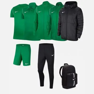 Ensemble Nike enfant Pack 8 pièces Maillot Park 20 Short Park III Polo Academy Pro Coupe-vent Park 20 Veste Park 20 Pantalon de survêtement Park 20 Veste doublée Team Fall Sac à dos Academy Team BV6905 BV6903 BV6865 BV6904 BV6906 BV6902 CW6159 DA2571