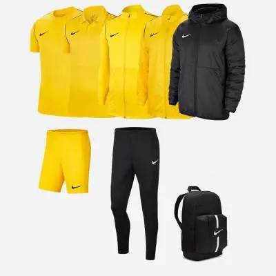 Ensemble Nike enfant Pack 8 pièces Maillot Park 20 Short Park III Polo Academy Pro Coupe-vent Park 20 Veste Park 20 Pantalon de survêtement Park 20 Veste doublée Team Fall Sac à dos Academy Team BV6905 BV6903 BV6865 BV6904 BV6906 BV6902 CW6159 DA2571
