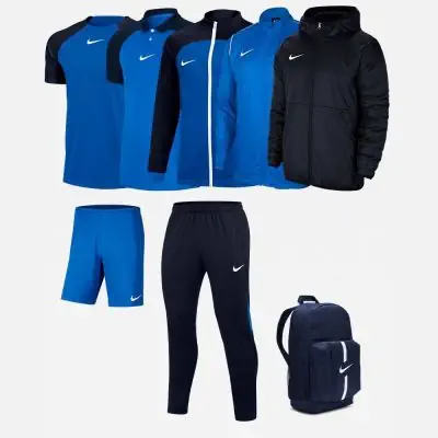 Ensemble Nike enfant Pack 7 pièces Maillot Academy Pro Short Park III Polo Academy Pro Coupe-vent Park 20 Veste Academy Pro Pantalon de survêtement Academy Pro Veste doublée Team Fall Sac à dos Academy Team DH9279 BV6865 DH9289 BV6881 DH9283 DH9325 CW6159