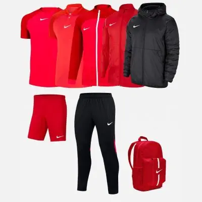 Ensemble Nike enfant Pack 7 pièces Maillot Academy Pro Short Park III Polo Academy Pro Coupe-vent Park 20 Veste Academy Pro Pantalon de survêtement Academy Pro Veste doublée Team Fall Sac à dos Academy Team DH9279 BV6865 DH9289 BV6881 DH9283 DH9325 CW6159