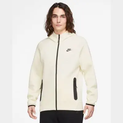 Sweat à capuche Zippé Nike Tech Fleece Windrunner Beige pour Homme FB7921-113