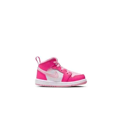 Scarpe Jordan 1 Mid bianche e rosa per bambini EKINSPORT