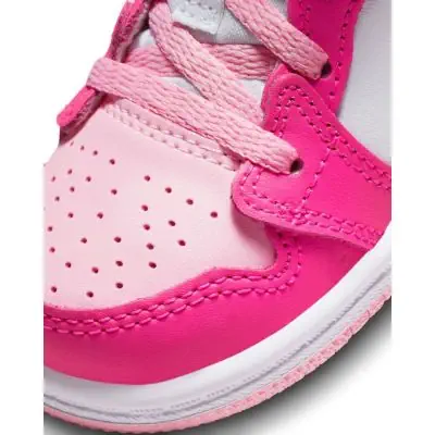 Chaussures Jordan 1 Mid Blanc et Rose pour Enfant EKINSPORT