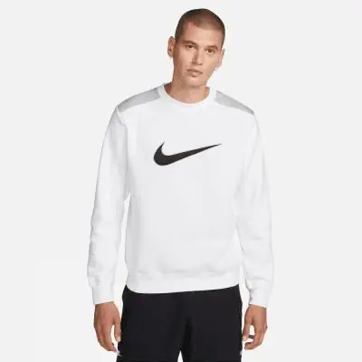 Men's Nike Sportswear SP Fleece Crew BB White Sweatshirt EKINSPORT