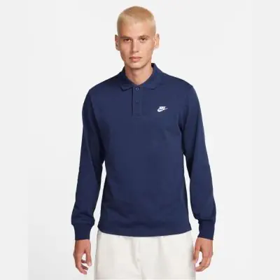 Polo de manga larga Nike Club Navy, Hombre EKINSPORT