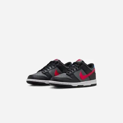 chaussures nike dunk low noir et rouge pour enfant fv0373 001