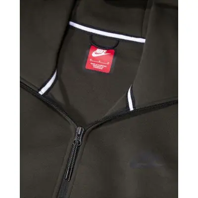 Felpa con cappuccio Nike Sportswear Tech Fleece verde con zip da uomo EKINSPORT