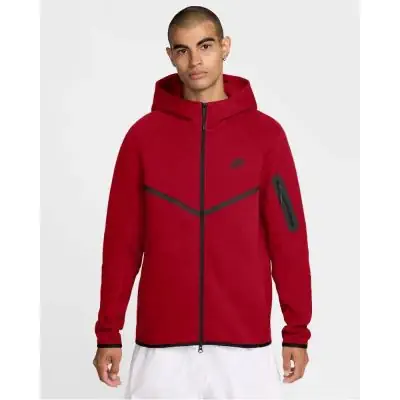Sweat zippe a capuche Nike Sportswear Tech Fleece Rouge pour Homme EKINSPORT