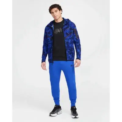 Men's Nike Sportswear Tech Fleece Camo Blue Zip Hoodie EKINSPORT