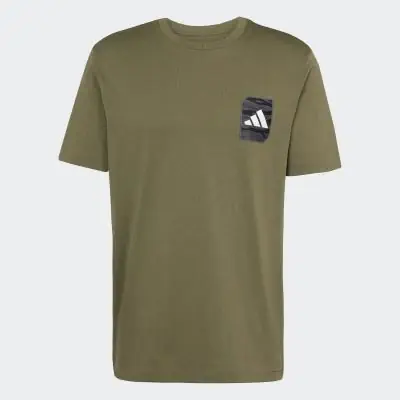adidas Men's Camo Graphic Khaki T-Shirt | EKINSPORT