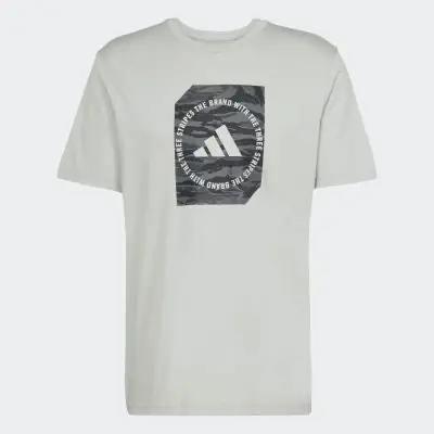 adidas Men's Camo Shape Graphic Grey T-Shirt EKINSPORT