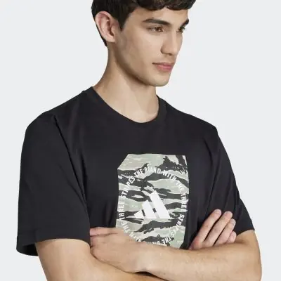 adidas Men's Camo Shape Graphic Black T-Shirt | EKINSPORT