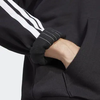 Felpa con cappuccio adidas Essentials bianca e nera da uomo