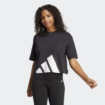 Maglietta adidas Essentials bianca e nera da donna EKINSPORT