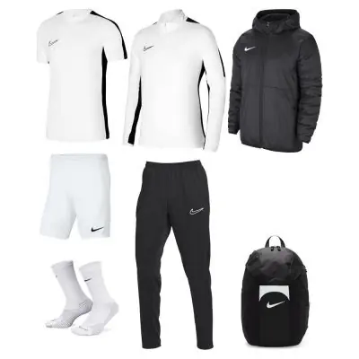 Ensemble Nike homme Pack 7 pièces Maillot Academy 23 Short Park III Chaussettes Strike Crew Haut 1/4 zip Academy 23 Pantalon de survêtement Academy 23 Veste doublée Team Fall Sac à dos Academy Team DR1336 BV6855 DH6620 DR1352 DR1666 CW6157 DV0761
