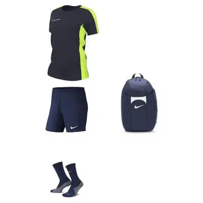 Ensemble Nike femme Pack 4 pièces Maillot Academy 23 Short Park III Chaussettes Strike Crew Sac à dos Academy Team DR1338 BV6860 DH6620 DV0761