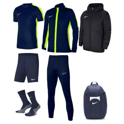 Ensemble Nike homme Pack 7 pièces Maillot Academy 23 Short Park III Chaussettes Strike Crew Veste de survêtement Academy 23 Pantalon de survêtement Academy 23 Veste doublée Team Fall Sac à dos Academy Team DR1336 BV6855 DH6620 DR1681 DR1666 CW6157 DV0761