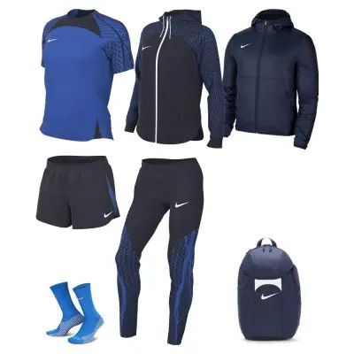 Ensemble Nike femme Pack 7 pièces Maillot Strike 23 Short Strike 23 Chaussettes Strike Crew Veste de survêtement Strike 23 Pantalon de survêtement Strike 23 Veste doublée Team Fall Sac à dos Academy Team DR2278 DR2322 DH6620 DR2573 DR2568 DC8039 DV0761