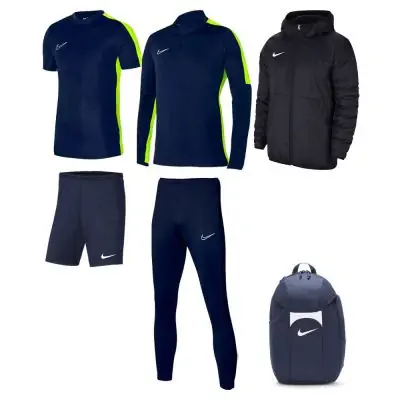 Ensemble Nike homme Pack 6 pièces Maillot Academy 23 Short Park III Haut 1/4 zip Academy 23 Pantalon de survêtement Academy 23 Veste doublée Team Fall Sac à dos Academy Team DR1336 BV6855 DR1352 DR1666 CW6157 DV0761
