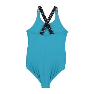 Nike Girl s Logo Tape Crossback Swimsuit NESSB714 445 Blue EKINSPORT