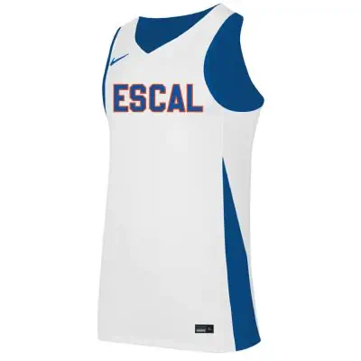 Maillot de basket reversible Nike ESCA Londaise Basket Bleu Royal & Blanc pour homme