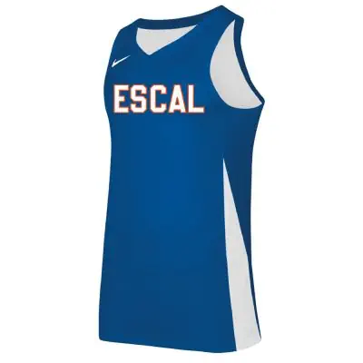 Maillot de basket reversible Nike ESCA Londaise Basket Bleu Royal & Blanc pour homme