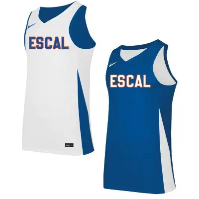 Maillot de basket reversible Nike ESCA Londaise Basket Bleu Royal & Blanc pour homme