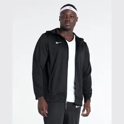 Felpa con cappuccio Nike Team Basketball Full Zip per Uomo Basket NT0205 010 Nero EKINSPORT