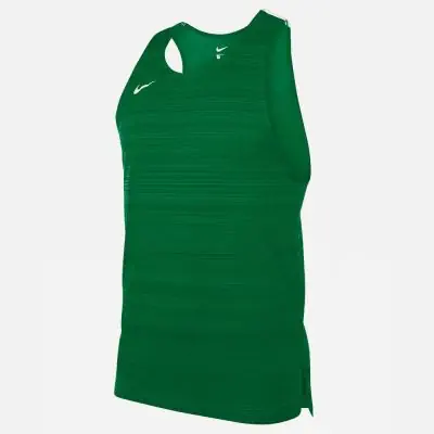 NT0300-302 Débardeur de running Nike Stock Dry Miler Vert pour Homme