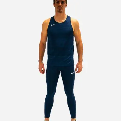 NT0300-451 Débardeur de running Nike Stock Dry Miler Bleu Marine pour Homme