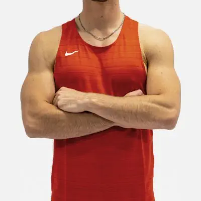 Debardeur de running Nike Dry Miler Singlet pour Homme NT0300 657 Rouge EKINSPORT